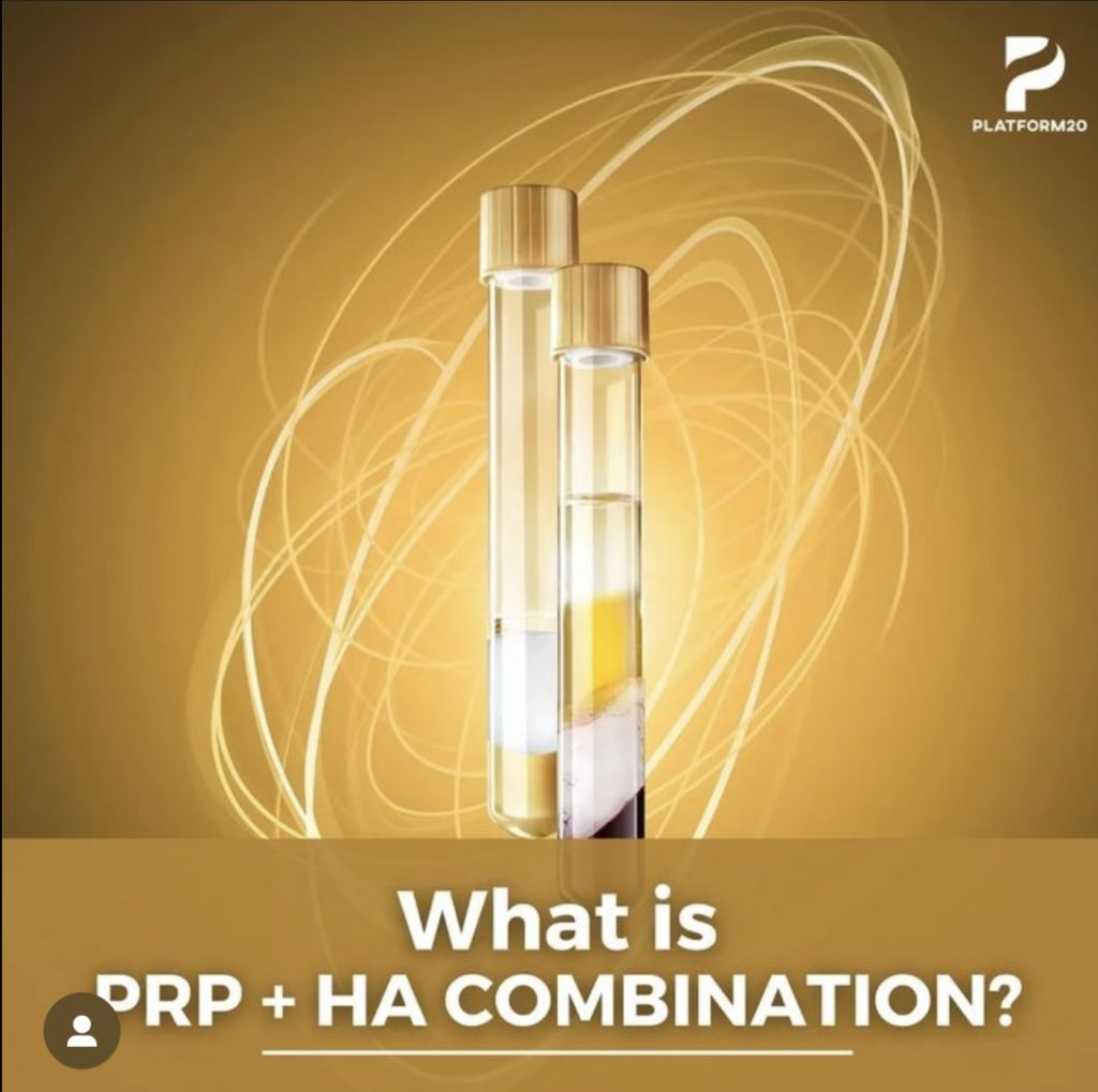 What is PRP & HA comintation? skin rejuvenation with a combination of PRP and hyaluronic acid. This powerful treatment harnesses your body's healing potential while providing intense hydration. 1 Enjoy improved skin texture, reduced wrinkles, and a youthful glow.